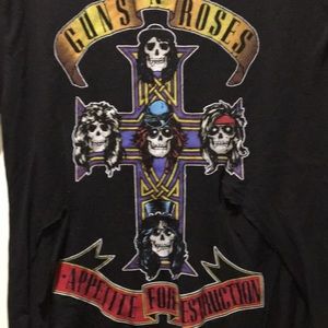 Guns N Roses women“Appetite For Destruction”destroyed sleeveless T-Shirt size M